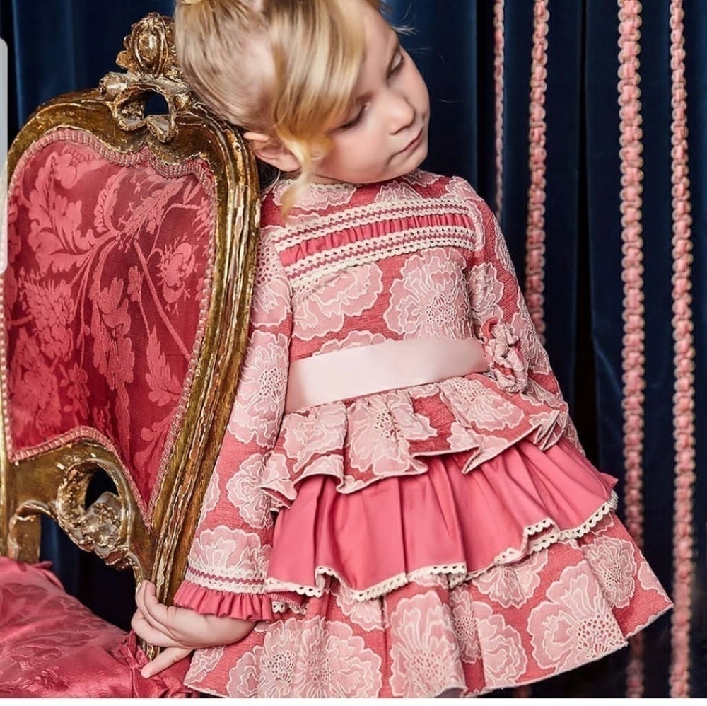 Elegant Pink Lace Kids Formal Dress